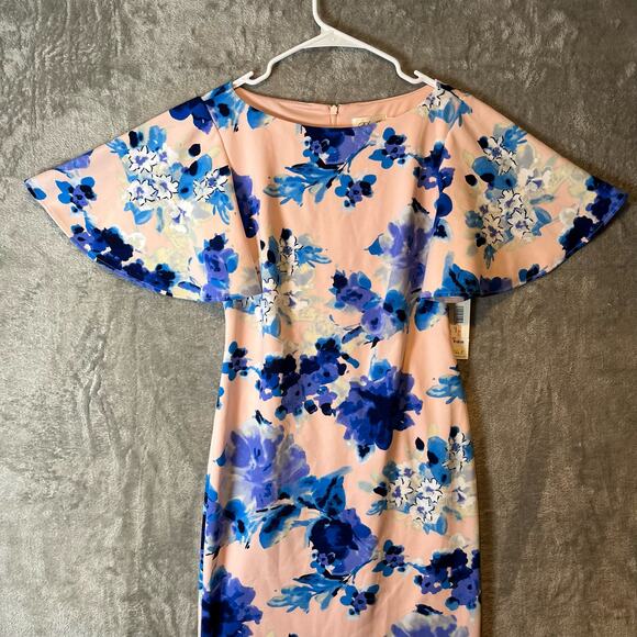 Eliza‎ J Women's Short Flutter Sleeve Sheath Dress New Size 2 - Picture 2 of 9